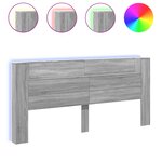 vidaXL Armoire tête de lit avec LED sonoma gris 220x16 5x103 5 cm