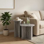 vidaXL Ensemble de tables d'appoint avec stockage 2 Pièces Sonoma gris
