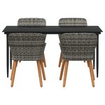 vidaXL Ensemble de salle à manger pour jardin 5 Pièces Gris polyrotin
