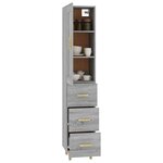 Vidaxl buffet haut sonoma gris 35x34x180 cm bois d'ingénierie