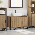 vidaXL Meuble sous évier Chêne artisanal 91x35x60 cm Bois d'ingénierie