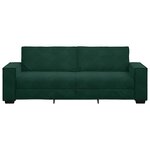 vidaXL Canapé à 3 places Vert foncé 220x78x84 cm Velours