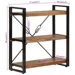 vidaXL Bibliothèque 3 niveaux 77x30x80 cm bois récupération massif/fer