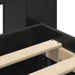 vidaXL Cadre de lit avec rangement Noir 75 x 190 cm Bois d'ingénierie