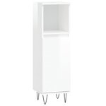 vidaXL Ensemble de meubles de salle de bain 3 Pièces blanc brillant