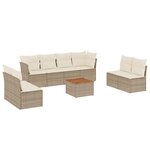 vidaXL Salon de jardin avec coussins 9 Pièces beige résine tressée