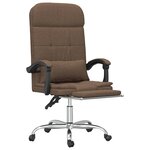 vidaXL Fauteuil de massage inclinable de bureau Marron Tissu