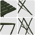 vidaXL Ensemble bistro pliant 3 Pièces Vert foncé Acier