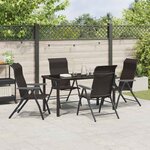 vidaXL Ensemble de salle à manger pour jardin 5 Pièces Noir café