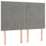 vidaXL Tête de lit Gris clair 144 x 5 x 118/128 cm Velours