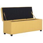 vidaXL Banc avec compartiment de rangement 116 cm Jaune Polyester