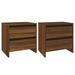 vidaXL Tables de chevet 2 Pièces Chêne marron 45x34 5x44 5 cm Aggloméré