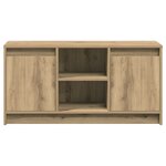 vidaXL Meuble TV avec lumières LED en chêne  100x34x50 cm  fait en bois d'ingénierie.