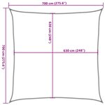 vidaXL Voile d'ombrage 160 g/m² carré orange 7x7 m PEHD