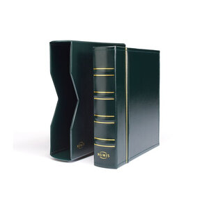 Album Numis Leuchtturm pour 143 monnaies de collection. Couleur - Vert