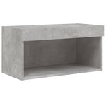 vidaXL Meuble TV avec lumières LED gris béton 60x30x30 cm