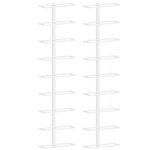 vidaXL Casier à vin mural pour 9 bouteilles 2 Pièces Blanc Fer