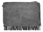Pochette à franges et chargeur de téléphone gris