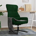 vidaXL Chaise de relaxation Vert foncé Velours
