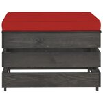 vidaXL Salon de jardin 3 Pièces avec coussins Bois imprégné de gris