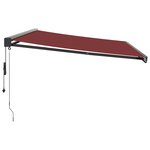 vidaXL Auvent rétractable automatique bordeaux 500x300 cm