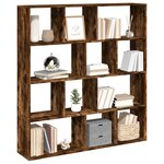 vidaXL Bibliothèque chêne fumé 132x29x141 5 cm bois d'ingénierie
