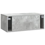 vidaXL Meuble TV mural Gris béton 78 5 x 41 x 30 cm Bois d'ingénierie
