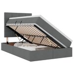 vidaXL Lit de rangement LED avec matelas Gris foncé 120 x 200 cm Tissu
