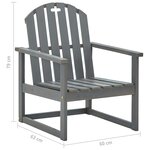 vidaXL Chaises de jardin 2 Pièces Gris Bois d'acacia solide