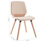 Vidaxl chaises à manger lot de 6 crème similicuir
