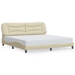 vidaXL Cadre de lit sans matelas crème 200x200 cm tissu