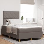 vidaXL Lit à ressorts avec matelas & LED taupe 120x200 cm Tissu