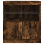 vidaXL Buffet avec lumières LED chêne fumé 60x37x67 cm