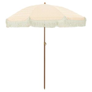 vidaXL Parasol Jaune et blanc Ø 160 x 195 cm Acier