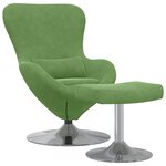 vidaXL Chaise Œuf avec Pouf Vert clair Velours