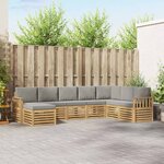 vidaXL Ensemble de canapés d'extérieur 6 Pièces Blanc et gris clair