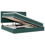 vidaXL Lit de rangement LED avec matelas Vert foncé 200 x 200 cm