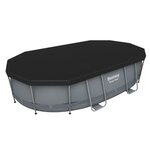 BESTWAY Piscine Hors-sol Power Steel Tubulaire - Ovale - 488 x 305 x 107 cm - Épurateur a Cartouche de 3 028 L/H - Bâche et Échelle