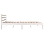 vidaXL Cadre de lit Bois de pin massif 120x190 cm Blanc petit double