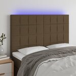 vidaXL Tête de lit à LED Marron foncé 144x5x118/128 cm Tissu