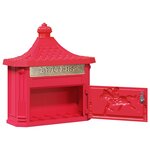 vidaXL Boîte aux lettres murale avec porte Rouge 40.5 x 15.5 x 44 cm