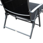 Outsunny transat chaise longue bain de soleil pliable dossier inclinable multi-positions têtière fournie 137L x 64l x 101H cm métal époxy textilène noir