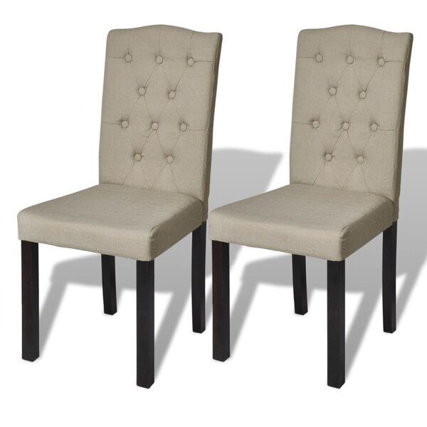 vidaXL Chaises à manger lot de 2 poil de chameau tissu