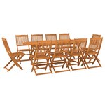 vidaXL Ensemble à manger de jardin 11 Pièces 220x90x75 cm bois d'acacia