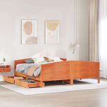 vidaXL Cadre de lit sans matelas cire marron 200x200cm bois pin massif