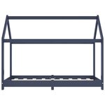 vidaXL Cadre de lit d'enfant Gris Bois de pin massif 70x140 cm