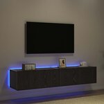 vidaXL Meuble TV mural Chêne noir 80 x 35 x 31 cm Bois d'ingénierie