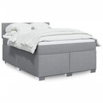vidaXL Sommier à lattes de lit avec matelas Gris clair 160x200cm Tissu