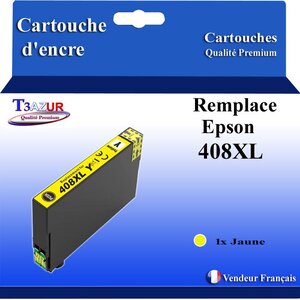 T3AZUR - Cartouche compatible avec Epson WorkForce Pro WF-C4810DTWF  408  408L  408XL - Jaune
