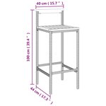 vidaXL Ensemble de bar jardin 3 Pièces gris poly rotin/bois massif acacia